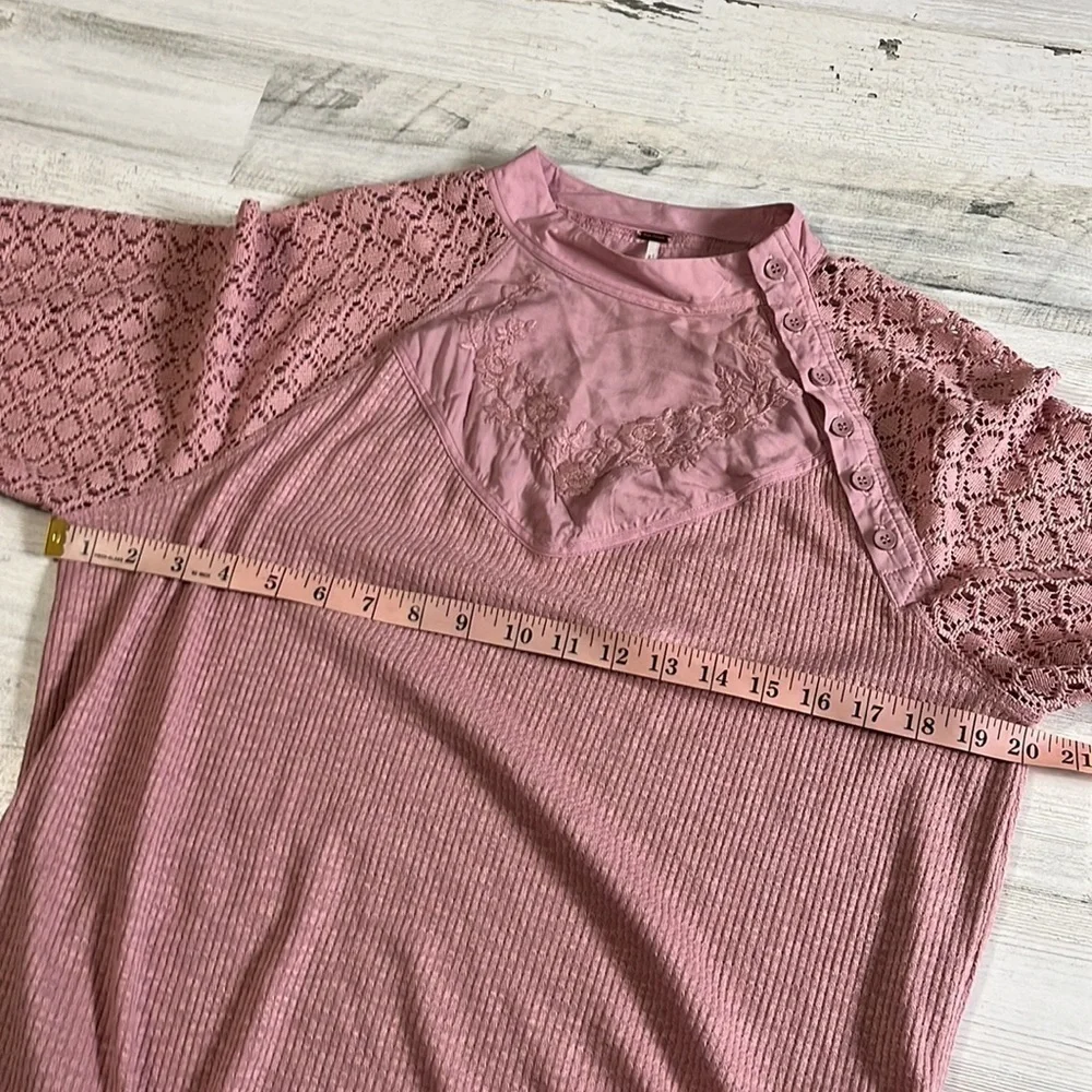 Free People Rose Sweetest Thing Thermal Top Size M